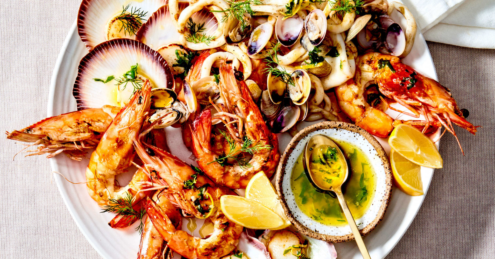 Seafood Platter with Lemon, Herb and Garlic Butter Recipe myfoodbook